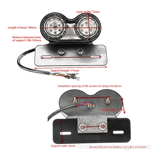 LED Brake Stop Indicator and Turn Signal Lights for Motorcycle